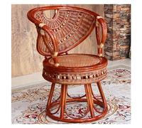 ZKALQECNF Chaises De Rotin Chaise en rotin Naturel avec Dossier et Coussin, Chaise pivotante for la Maison, Chaise Longue for Balcon, Patio et terrasse Chaises de Jardin(Red)