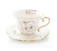 ZKALQECNF Ensemble de tasses à thé noir en céramique pour thé de l'après-midi - Ensemble de tasses à café en porcelaine anglaise (Gris)