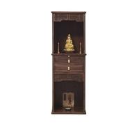 ZKALQECNF Étagère Bouddha Armoire de Niche de Bouddha en Bois à Deux Niveaux, Armoire sur Pied, Table de culte à Domicile, Armoire de Bouddha des ancêtres, sanctuaire Décoration(68cm)