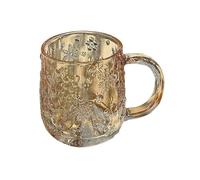 ZKALQECNF Lait Mug en verre à motif flocon de neige avec anse, 325 ml, tasses coloré Boissons(Amber)