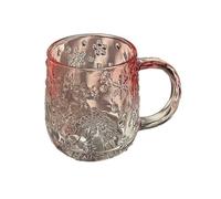 ZKALQECNF Lait Mug en verre à motif flocon de neige avec anse, 325 ml, tasses coloré Boissons(Pink)