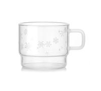 ZKALQECNF Lait Mug en verre transparent avec anse, motif flocon de neige, for boissons à base lait ou jus, idéal for Noël, 250 ml Boissons