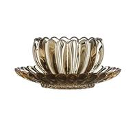 ZKALQECNF Lait Tasse et soucoupe en verre transparent forme de citrouille, tasse bol sans plomb à rayures relief for café, lait, thé desserts Boissons(Amber)