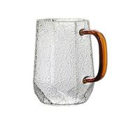 ZKALQECNF Lait Tasses à café martelées en verre transparent de 410 ml (14,5 oz) avec anses, idéales for le thé, cappuccino, latte, les jus fruits et lait Boissons(Orange)