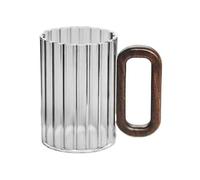 ZKALQECNF Lait Tasses en verre avec anse bois, 325 ml (11 oz), borosilicate transparent, idéales for le thé, café, lait et les jus de fruits Boissons