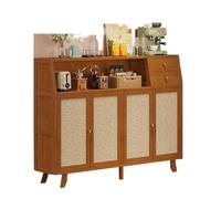 ZKALQECNF Organiser Buffet de Cuisine Style rétro, Meuble Rangement for Salon, sur Pied ou Mural, Quatre Portes avec Double tiroir Accéder