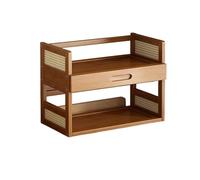 ZKALQECNF Petit Support Organisateur en Bambou Simple, Bureau à Domicile, étagère de Table Deux Couches Polyvalent