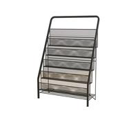 ZKALQECNF Porte-revues de luxe Nordic Light, support rangement multicouche en fer for livres, organisateur for photos Présentoir à Brochures(Noir,Grand)