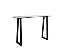 ZKALQECNF Table de Cuisine Table de Bar rectangulaire Simple et Longue de 120 cm avec Cadre en métal, idéale for la Cuisine, la Salle à Manger et Le Salon. Peu encombrant(Blanc)