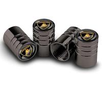 ZKAYHGG 4 Pieces Bouchon Valve Pneu Voiture pour Lamborghini Revuelto 2023 2024 2025, Capuchon de Valve Anti Fuite Bouchon Valve Protection Accessoire,Black