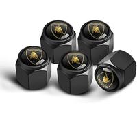 ZKAYHGG 4 Pieces Bouchon Valve Pneu Voiture pour Lamborghini Revuelto 2023 2024 2025, Capuchon de Valve Anti Fuite Bouchon Valve Protection Accessoire,Black