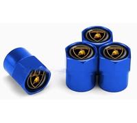 ZKAYHGG 4 Pieces Bouchon Valve Pneu Voiture pour Lamborghini Revuelto 2023 2024 2025, Capuchon de Valve Anti Fuite Bouchon Valve Protection Accessoire,Blue