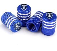 ZKAYHGG 4 Pieces Bouchon Valve Pneu Voiture pour Lamborghini Revuelto 2023 2024 2025, Capuchon de Valve Anti Fuite Bouchon Valve Protection Accessoire,Blue