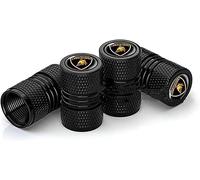 ZKAYHGG 4 Pieces Bouchon Valve Pneu Voiture pour Lamborghini Revuelto 2023 2024 2025, Capuchon de Valve Anti Fuite Bouchon Valve Protection Accessoire,Black