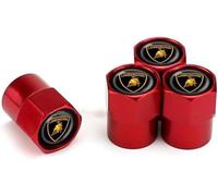 ZKAYHGG 4 Pieces Bouchon Valve Pneu Voiture pour Lamborghini Revuelto 2023 2024 2025, Capuchon de Valve Anti Fuite Bouchon Valve Protection Accessoire,Red