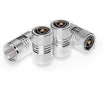 ZKAYHGG 4 Pieces Bouchon Valve Pneu Voiture pour Lamborghini Revuelto 2023 2024 2025, Capuchon de Valve Anti Fuite Bouchon Valve Protection Accessoire,Silver