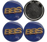 ZKAYHGG 4 Pièces Cache Moyeu pour BBS 56mm, Capuchon Central Roue Enjoliveur Étanche Antirouille Badge Logo Bouchon Jante Poussière,Blue Gold