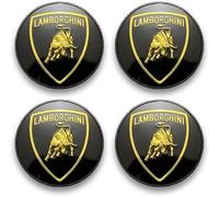 ZKAYHGG 4 Pièces Cache Moyeu pour Lamborghini Gallardo LP 550-2 Valentino Balboni 2009-2013 60mm, Capuchon Central Roue Enjoliveur Étanche Antirouille Badge Logo Bouchon Jante Poussière