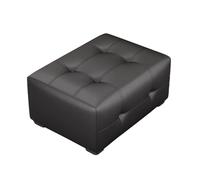 ZKBDBWTR Pouf Repose-Pieds en Cuir, Grand Tabouret Multifonction, Marchepied Robuste, Banc pour Entrée Et Salon(Black)