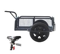 ZKBDBWTR Remorque à Vélo Pliable pour Transport de Bagages, Chariot Porte-Bagages avec Panier Amovible et Pneus Increvables, Idéale pour Courses, Camping, Voyages, Capacité Jusqu’à 180 kg