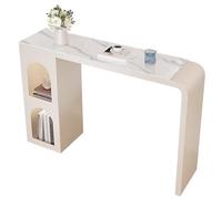 ZKBDBWTR Tables de Bar Rock Board, Table Haute Contre Le Mur, Double Rangement, Pieds en Métal, Table de Pub Industrielle for L'entrée(White,120cm/47.2in)