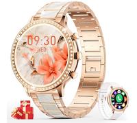 ZKCREATION Montre Connectée Intelligente Femme Appel - Smartwatch Zirconia Incrusté,Bluetooth 20 Modes Sports Fréquence Cardiaque,Sommeil,Podomètre pour Android iOS