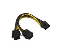 ZkeeShop Dual 6 Pin Female to 8 Pin Male Adapter Power Cable GPU Power Cable 8 inch (1PCS)