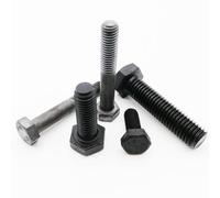 Zkensh-Bolts 1/10 pièces M6 M8 M10 M12 M14 M16 noir grade 12.9 acier allié filetage métrique GB5783 DIN933 vis à tête hexagonale externe, boulon, Largement utilisé(70mm,1pc M14)