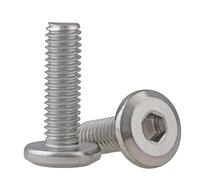 Zkensh-Bolts 304 boulon à douille hexagonale à tête plate en acier inoxydable M6 M8 vis de meubles grande vis à six pans creux boulon à chanfrein 10 pièces, Largement utilisé(8 Mm, 14 in Bag,M6)