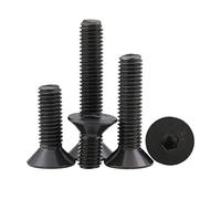 Zkensh-Bolts Black Grade 10.9 Hexagon Hex Socket Head Flat Costunk Allen Bolt Vis M1,6 M2 M2,5 M3 M4 M5 M6 M8, 50/20/10 / 5pcs, Largement utilisé(12mm,M2.5 50pcs)