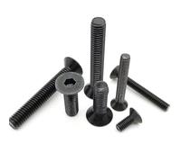 Zkensh-Bolts Boulon à tête fraisée plate à tête hexagonale en acier noir de qualité 10.9, vis M1.6 M2 M2.5 M3 M4 M5 M6 M8, 5/10/50 pièces Largement utilisé(8 Mm, 14 in Bag,M4 (10pcs))