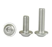 Zkensh-Bolts Boulon à tête hexagonale à six pans creux en acier inoxydable 304, à tête ronde et à bride avec rondelle, M2 à M12 Largement utilisé(45mm,10pcs M6)