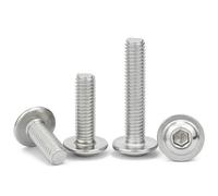 Zkensh-Bolts M3 M4 M5 M6 M8 304 douille hexagonale en acier inoxydable tête de bride à bouton rond avec boulon à vis à collier de rondelle 5/10 pièces, Largement utilisé(8 Mm, 14 in Bag,(5pcs) M6)