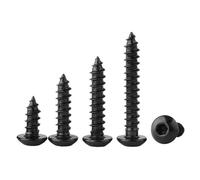 Zkensh-Bolts Vis à six pans creux M3 M4 M5 M6 en acier au carbone bouton noir vis autotaraudeuses à tête ronde Grade 8.8, 10 pièces-30 pièces, Largement utilisé(8 Mm, 14 in Bag,M3-30pcs)