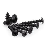 Zkensh-Bolts Vis à tête bombée en acier au carbone noir M2.3 M2.6 M3 M3.5 M4 M5 M6 Vis autotaraudeuses à tête plate à empreinte cruciforme, 20 à 200 pièces Largement utilisé(22mm (40pcs),M6)
