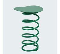 Zkfpet Table D'appoint en Forme De Ressort, Table D'appoint en Forme De Cœur, Matériau en Fer, Aucune Installation Requise, for Salon, Balcon(Green)