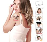 Zkgifts Custom Temporary Tattoos,2IN Size Personalized Temporary Tattoos realistic,with Face Photo Name Logo