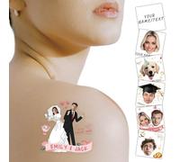 Zkgifts Custom Temporary Tattoos,2IN Size Personalized Temporary Tattoos realistic,with Face Photo Name Logo
