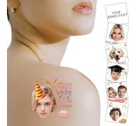 Zkgifts Custom Temporary Tattoos,2IN Size Personalized Temporary Tattoos realistic,with Face Photo Name Logo