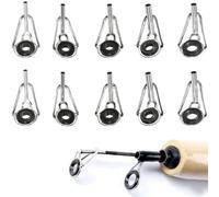 ZKGYUS 10 pcs anneau canne a peche,Guide Canne a Peche, Acier Inoxydable Réparation Canne à Pêche Kit Réparation Canne à Pêche Kit Réparation Anneaux Canne à Pêche