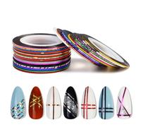 ZKGYUS 30 Couleurs Nail Art Décoration Stripes, Nail Sticker Autocollant Fil Striping Tape Bande Manucure Rouleau à Ongles Ruban Bandes Autocollant Ongle Tips pour DIY Pointe d'Ongle