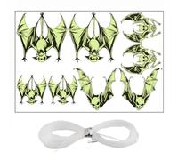 ZKGYUS 8 Décoration d'Halloween,double face glow-in-the-dark stickers muraux chauve-souris suspendues Halloween décorations extérieures stickers muraux