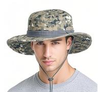 ZKGYUS Chapeau Homme, Bob homme, Chapeau de Soleil à Large Bord Extérieur, Style d’armée de Combat Classique Jungle Chapeau de Soleil pour la Randonnée, Le Jardinage, Le Safari et la Brouss