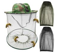 ZKGYUS Chapeau Moustiquaire, Chapeau D'apiculteur, Moustiquaire de Tete Filet de Tête Anti-Moustiquaire Chapeau, pour Hommes Femmes Pêche en Plein Air Camping, avec 2 Anti-Abeille