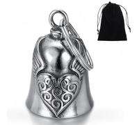 ZKGYUS Clochette moto femme coeur vintage. Porte-Bonheur motard Biker Triker. Livrée avec étui cadeau velours. Guardian bell cloche moto
