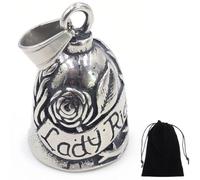 ZKGYUS Clochette moto femme Lady Rider avec rose. Porte-Bonheur motard Biker Triker. Livrée avec étui cadeau velours. Guardian bell cloche moto