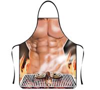 ZKGYUS Tablier Cuisine Homme Humoristique, Tablier Créatif BBQ Cuisine/Sexy Tablier Noël Cadeau pour Homme ou Petit-ami/Petite-ami Party (BBQ)
