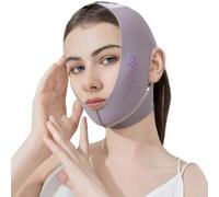 ZKGYUS V Line Lifting Mask,Cinturón de Elevación de Estiramiento Facial,Correa Facial Reutilizable y Ajustable,Púrpura