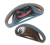 ZKH Lot de 12 bandes abrasives en oxyde de zirconium pour le travail du métal, 2,5 x 76,2 cm, 3 bandes abrasives de 40/60/80/120 grains assortis pour polissage du métal, travail du bois