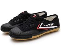 ZKHD Chaussures WU Shu Kung Fu,Chaussures d'arts Martiaux Shaolin Monk,Chaussure Tai Chi Unisexe Toile Anti-Slip Fashion Baskets Qigong,Black-38